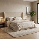 Ver imagem 4 de Cabeceira Cama Box Casal 140cm Nilo P05 Linho Bege Escuro - Lyam Decor