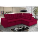 Ver imagem 1 de Sofá de Canto Montreal Retrátil, Reclinável, 4 Lugares 2,70x2,10 Metros, Chaise Fixo, Pillow Top, Ve