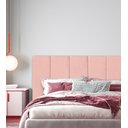 Ver imagem 2 de Cabeceira Veludo Rosa Modular 60x20 P/ Cama Casal 7 Peças