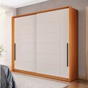 Ver imagem 1 de Guarda-roupa Casal Lisboa 2 Portas 2 Gavetas Freijó/creme - Politorno