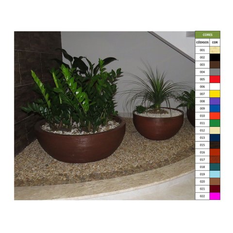 Kit Vaso Planta Bacia 80x30 + 60x30 Polietileno BGPLASTICOS V1460M2 MARROM CHOCOLATE 020