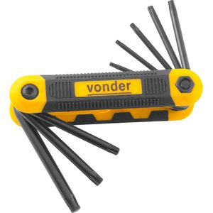 Jogo Chave Torx T9-t40 Canivete Plástico Cromo Vanádio Com 8