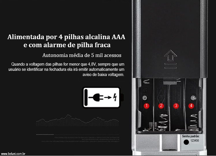 Fechadura Eletrônica Digital Biométrica Beluni Black Bluetooth 367 Ttlock Smart - 5