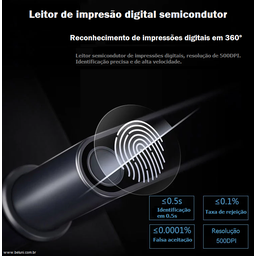 Fechadura Eletrônica Digital Biométrica Beluni Black Bluetooth 367 Ttlock Smart - 7