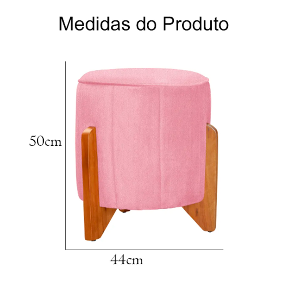 Kit Poltrona De Amamentação Balanço + Puff Suede Rosa - Belliv Decor - 6