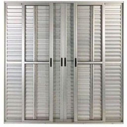 Porta de Aluminio Balcão 6 Folhas com Fechadura Linha Premium:2,10 X 1,50/brilhante - 1