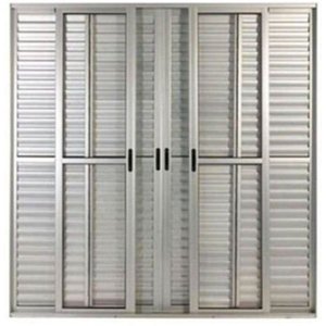 Porta de Aluminio Balcão 6 Folhas com Fechadura Linha Premium:2,10 X 1,50/brilhante