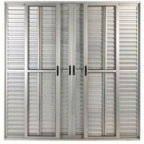 Porta de Aluminio Balcão 6 Folhas com Fechadura Linha Premium:2,10 X 1,50/brilhante