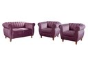 Ver imagem 1 de Conjunto Realeza Sofá com Poltronas Chesterfield Decoração Sala Recepção - Veludo Roxo