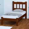 Cama de Solteiro Madeira Maciça Castanho Perola Nemargi - 1