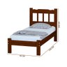 Cama de Solteiro Madeira Maciça Castanho Perola Nemargi - 4
