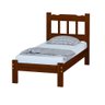 Cama de Solteiro Madeira Maciça Castanho Perola Nemargi - 2