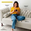 Ver imagem 3 de Divã Recamier Chaise Longue Lavínia 150cm Capitonê Pés de Madeira Veludo Bege Claro - Desk