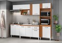 Ver imagem 1 de Cozinha Compacta Vitória Completa com Balcão para Pia 120cm sem Tampo/cuba - Cinamomo/branco Aramóve