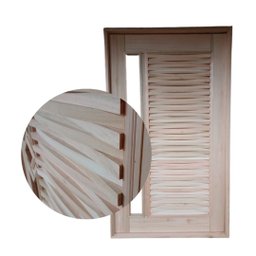 Porta Pivotante Ripada Losango Eucalipto 2,13x1,27 Frainer Pivotante Ripada Visor Losango - 2