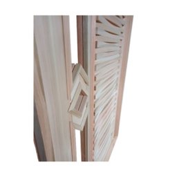 Porta Pivotante Ripada Losango Eucalipto 2,13x1,27 Frainer Pivotante Ripada Visor Losango - 3