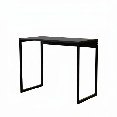 Escrivaninha Slim Moderna Retangular Industrial Resistente Base de Aço Preto/pé Preto - Lh Móveis