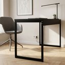 Ver imagem 6 de Escrivaninha Slim Moderna Retangular Industrial Resistente Base de Aço Preto/pé Preto - Lh Móveis