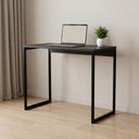 Ver imagem 5 de Escrivaninha Slim Moderna Retangular Industrial Resistente Base de Aço Preto/pé Preto - Lh Móveis