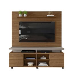 Rack Jasmin 2 Portas Deslizantes com Painel Dala para TV de até 70” Carvalho Europeu/Amarula - PR Mó - 1