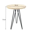 Ver imagem 4 de Mesa de Canto Circular de Ferro e Madeira Industrial Hairpin Carvalho e Branco