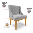 Ver imagem 7 de Kit 04 Cadeiras de Jantar Liz Suede Cinza Base Fixa Madeira Castanho - D’Rossi