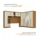 Ver imagem 5 de Guarda Roupa Casal Modulado 4 Peças 12 Portas 5 Gavetas com Espelho e Cabeceira 100% MDF Smart Cinam