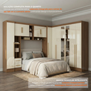 Ver imagem 6 de Guarda Roupa Casal Modulado 4 Peças 12 Portas 5 Gavetas com Espelho e Cabeceira 100% MDF Smart Cinam