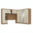 Ver imagem 2 de Guarda Roupa Casal Modulado 4 Peças 12 Portas 5 Gavetas com Espelho e Cabeceira 100% MDF Smart Cinam