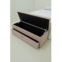 Ver imagem 3 de Baú Gaveta Casal Estofado em Módulos 140x50x45cm Baú na Cor Rosa