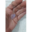 Ver imagem 3 de Chaveiro Pedra Quartzo Lavanda Bruta Paz Cura Serenidade