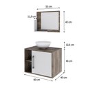 Ver imagem 5 de Conjunto Balcão C-cuba R30 e Espelheira Soft 600 Carvalho Dark C-branco Chess