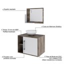 Ver imagem 3 de Conjunto Balcão C-cuba R30 e Espelheira Soft 600 Carvalho Dark C-branco Chess