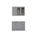 Ver imagem 1 de Cozinha Modulada Completa Americana 3 Peças (1aéreo+1balcão+1complemento) Cz125 Cinza - Henn