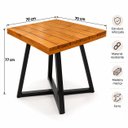 Ver imagem 4 de Mesa de Jantar Quadrada 70cm em Madeira Maciça e Pé de Ferro 4 Lugares