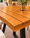 Ver imagem 3 de Mesa de Jantar Quadrada 70cm em Madeira Maciça e Pé de Ferro 4 Lugares