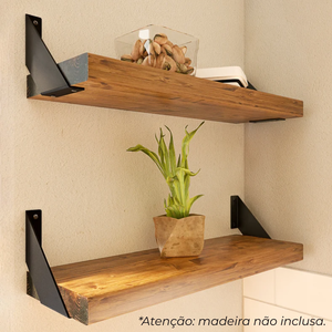 4 Suportes de Prateleira Estilo Mão Francesa Formato Trapézio Moderno Sala Quarto Cozinha