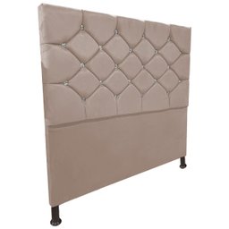 Cabeceira de Cama Box Viúva 130cm Estofada Kasi Bege - 1