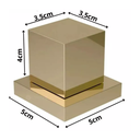 Ver imagem 3 de Kit Acabamento para Registro Base Deca Quadrado de 1/2 ou 3/4 com 4 Unidades Dourado Brilhante