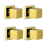 Kit Acabamento para Registro Base Deca Quadrado de 1/2 ou 3/4 com 4 Unidades Dourado Brilhante - 1