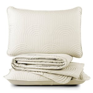 Cobre Leito Colcha King Ternura 3 Peças Baunilha - 100% Poliéster