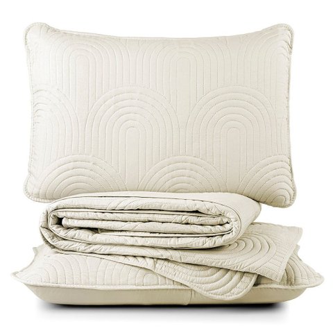 Cobre Leito Colcha King Ternura 3 Peças Baunilha - 100% Poliéster