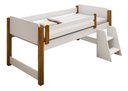 Ver imagem 3 de Cama Naty Solteiro com Nichos Baús e Escada - Branco