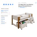Ver mais imagens de Cama Naty Solteiro com Nichos Baús e Escada - Branco