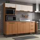 Ver imagem 1 de Cozinha Modulada Bia 183cm MDP com 8 Portas e 3 Gavetas Freijó/Off White - J Carvalho