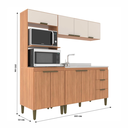 Ver imagem 4 de Cozinha Modulada Bia 183cm 8 Portas 3 Gavetas Freijó/Off White - J Carvalho