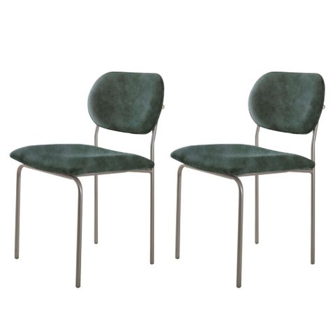 Conjunto com 2 Cadeiras Metal Marchezine Moderna Mobilia