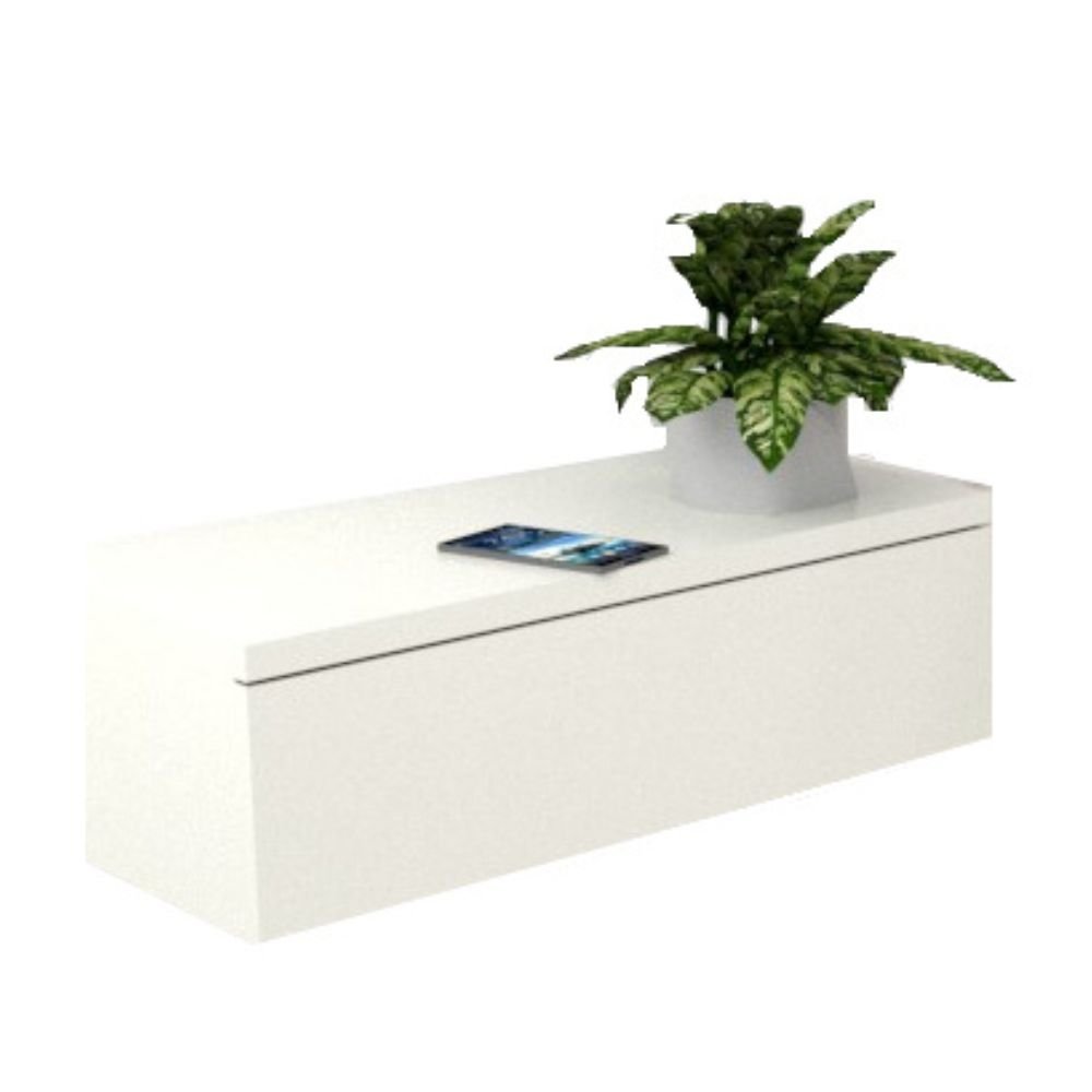 Mesa de Cabeceira com Gaveta 30 Cm Mdf Branco Fj Decor Suspensa