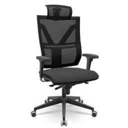 Cadeira Escritório Presidente Giratória Darix X+ Slider Braços Reguláveis Assento Estofado em Poliés - 1