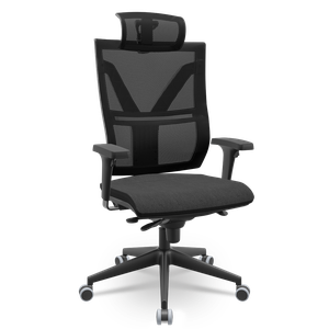 Cadeira Escritório Presidente Giratória Darix X+ Slider Braços Reguláveis Assento Estofado em Poliés